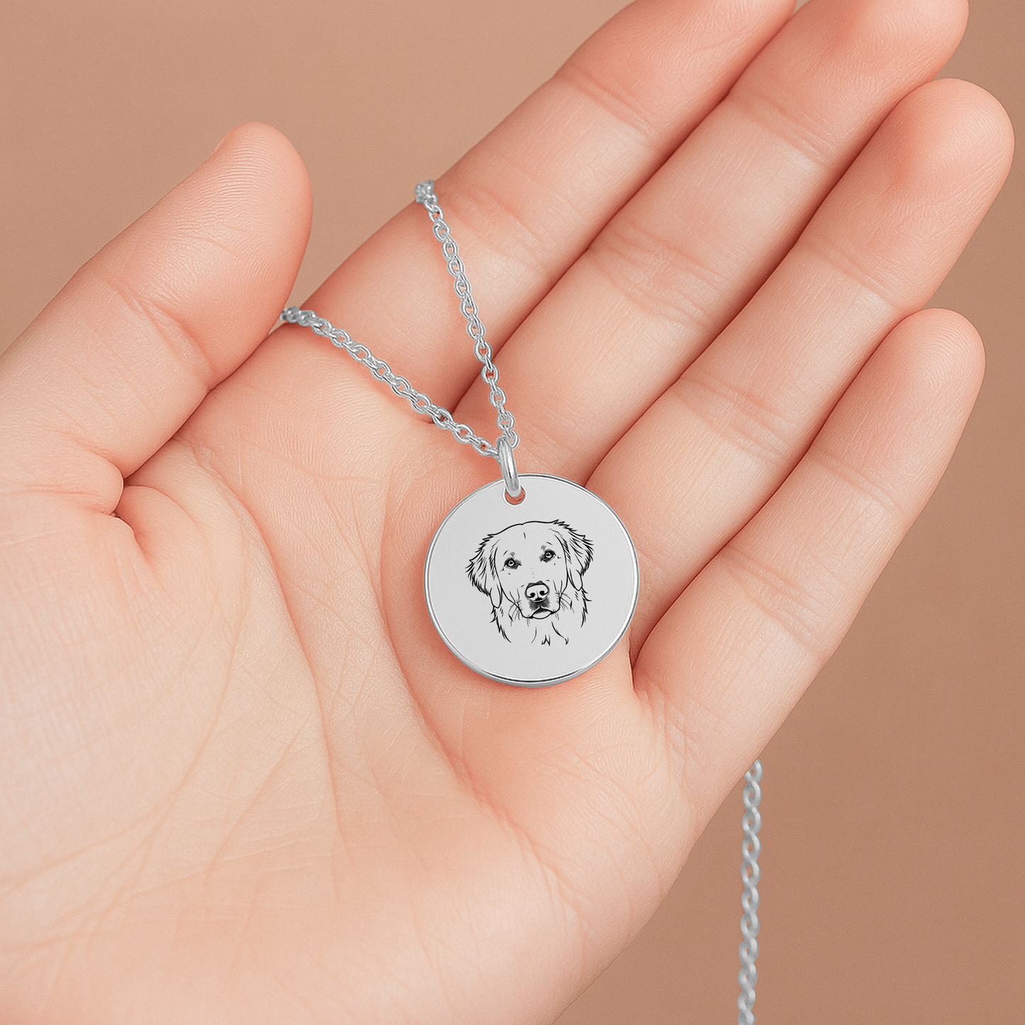 Personalised Golden Retriever Necklace – Custom Engraved Jewelry for Dog Mums