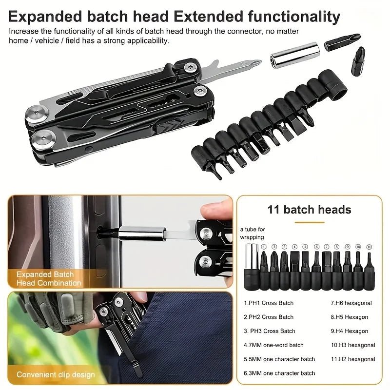 24 - in - 1 Multitool Pliers – Heavy - Duty Stainless Steel Multi - Tool for Camping, Survival & Everyday Repairs - Real Rad Boutique