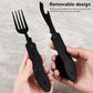 3 - in - 1 Folding Camping Cutlery Set – Spoon, Fork, Knife & Bottle Opener with Hook Design - Real Rad Boutique