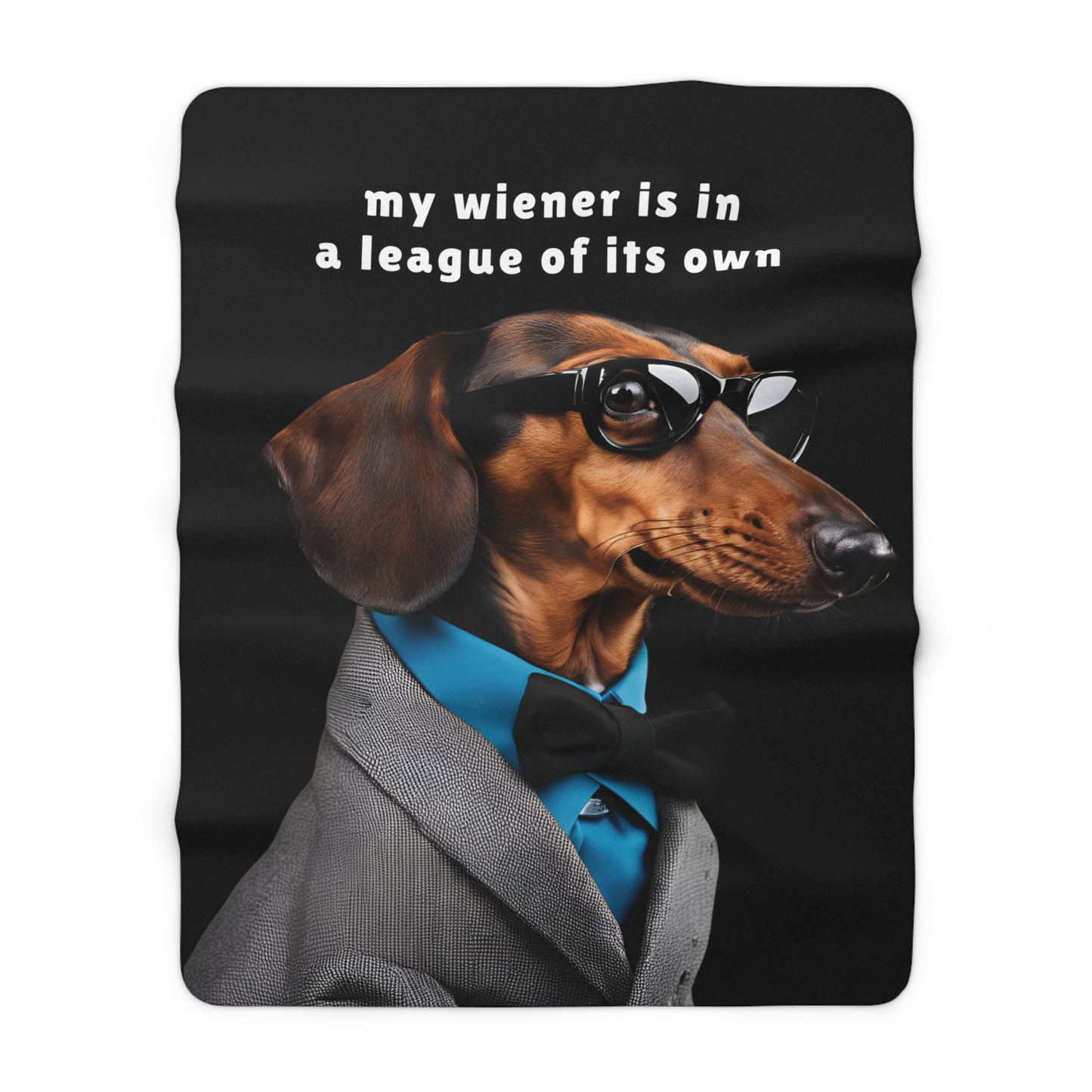My Wiener Is in a League of Its Own Sherpa Fleece Blanket | Cosy Throw for Dachshund Lovers