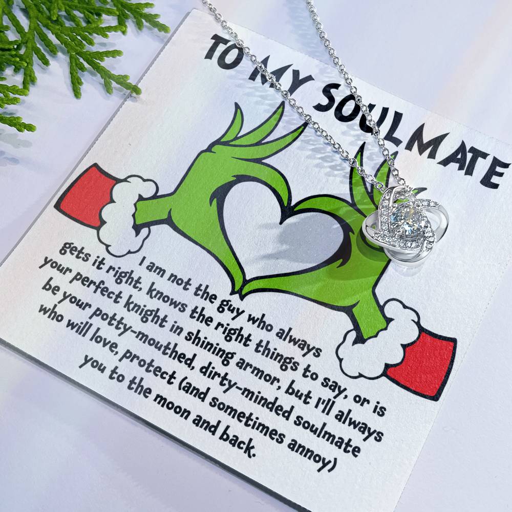 Funny & Romantic Love Knot Necklace – Christmas Gift for Her