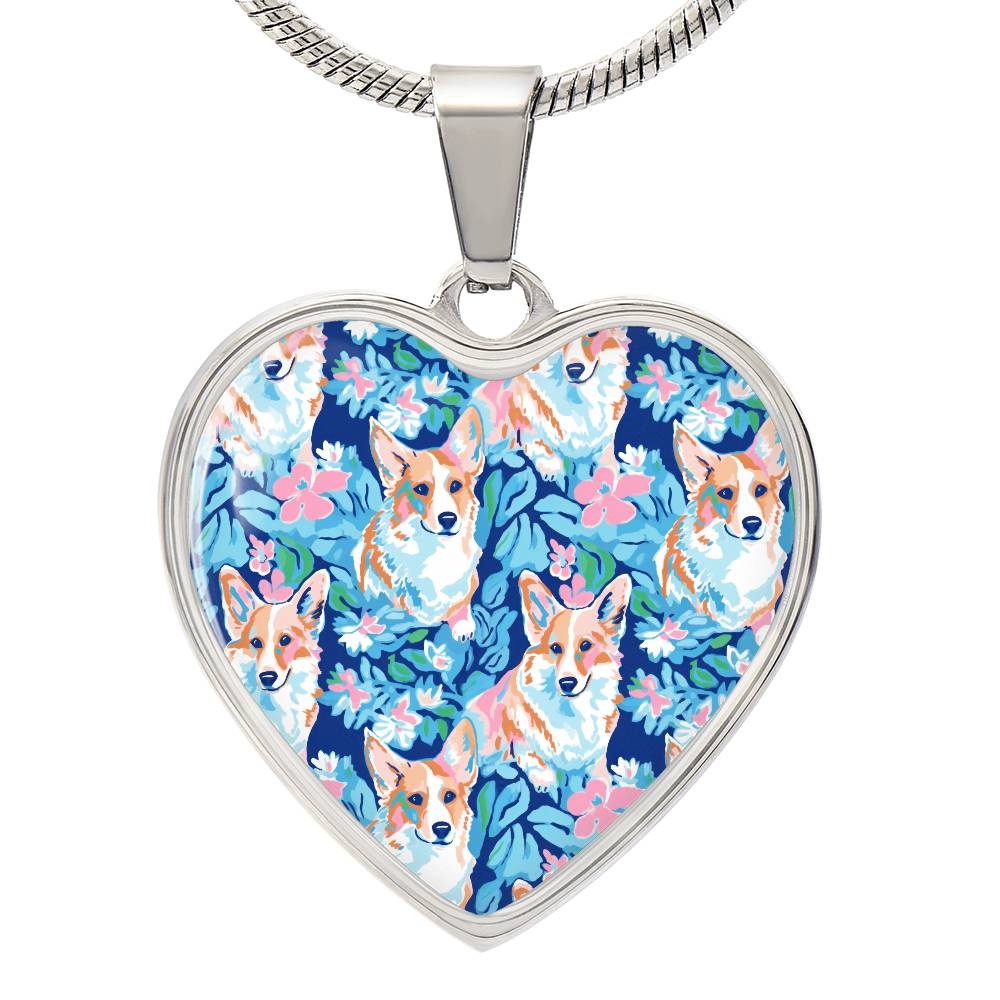 Corgi Blossom Graphic Necklace - Real Rad Boutique