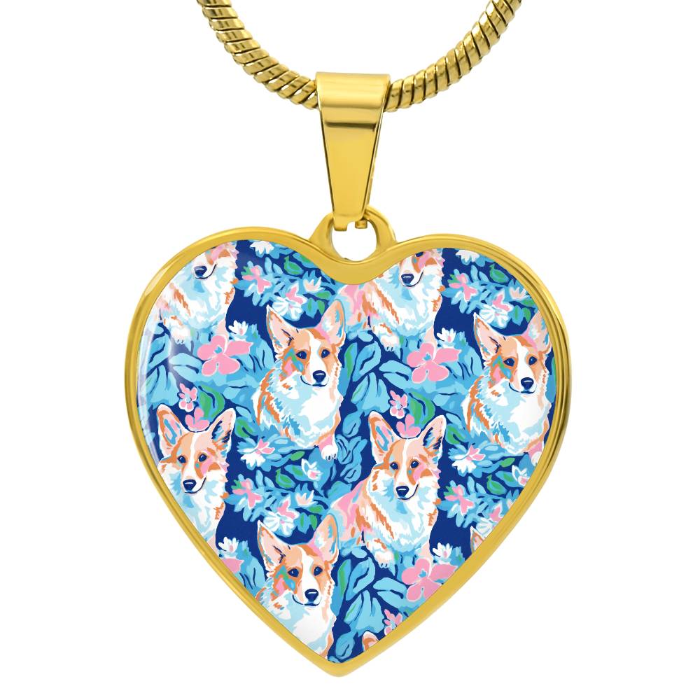 Corgi Blossom Graphic Necklace - Real Rad Boutique
