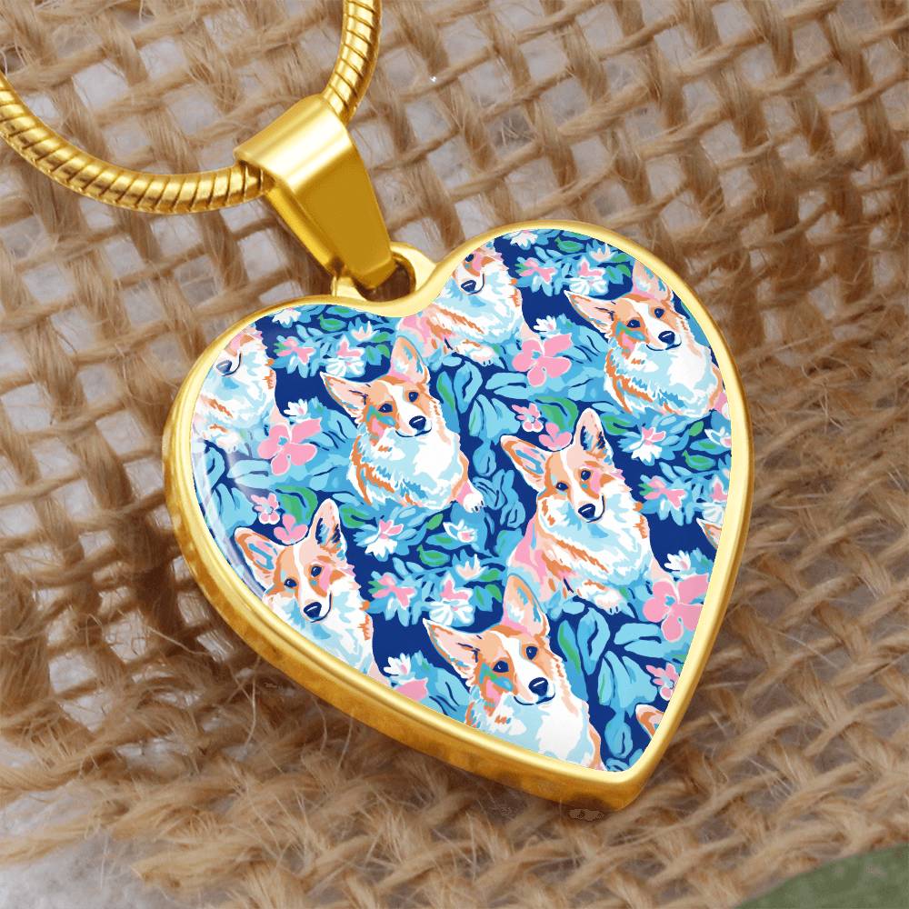 Corgi Blossom Graphic Necklace - Real Rad Boutique