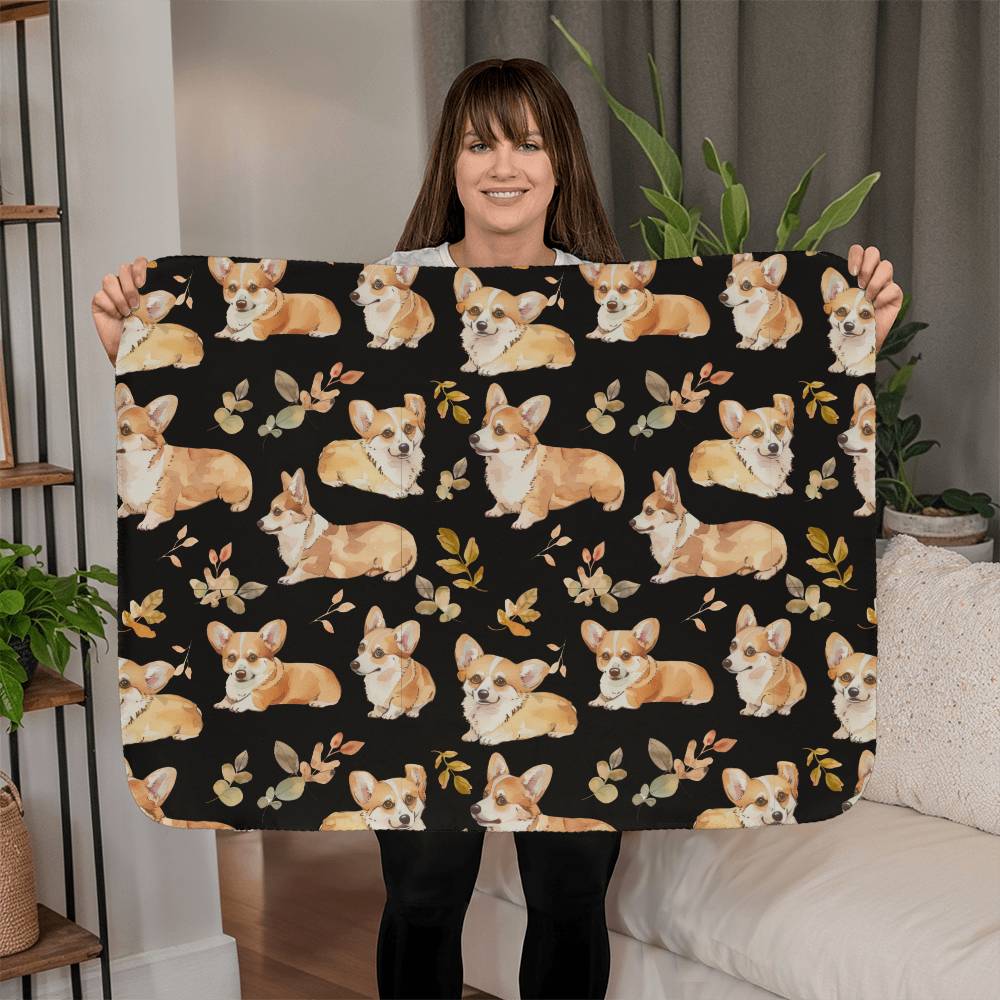 Corgi Cozy Sherpa Fleece Blanket - Real Rad Boutique