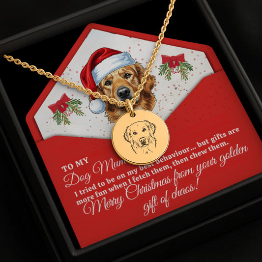 Personalised Golden Retriever Necklace – Custom Engraved Jewelry for Dog Mums