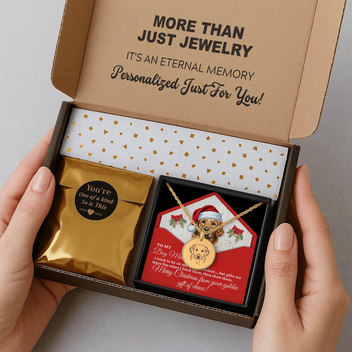 Personalised Golden Retriever Necklace – Custom Engraved Jewelry for Dog Mums