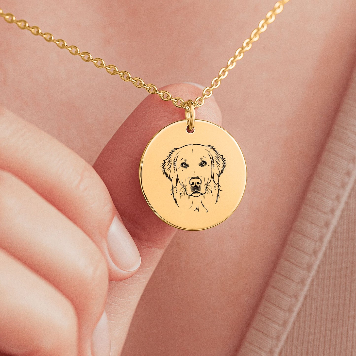 Personalised Golden Retriever Necklace – Custom Engraved Jewelry for Dog Mums