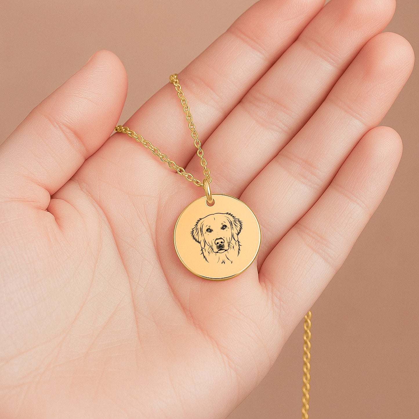 Personalised Golden Retriever Necklace – Custom Engraved Jewelry for Dog Mums