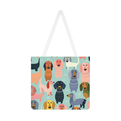 Dachshund Pattern Shoulder Tote Bag - Cute Dog Lover Gift, Eco-Friendly Tote, Pet Owner Accessory, Fun Shopping Bag, Casual Beach Bag