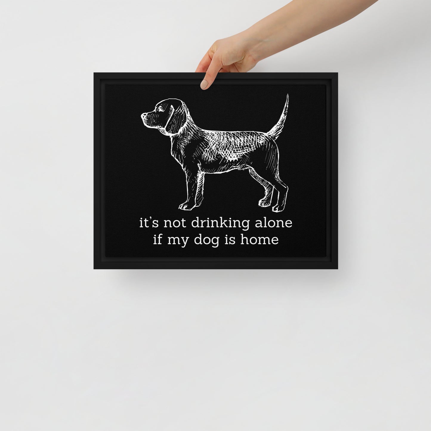 Not Drinking Alone – Dog Edition Matte Canvas