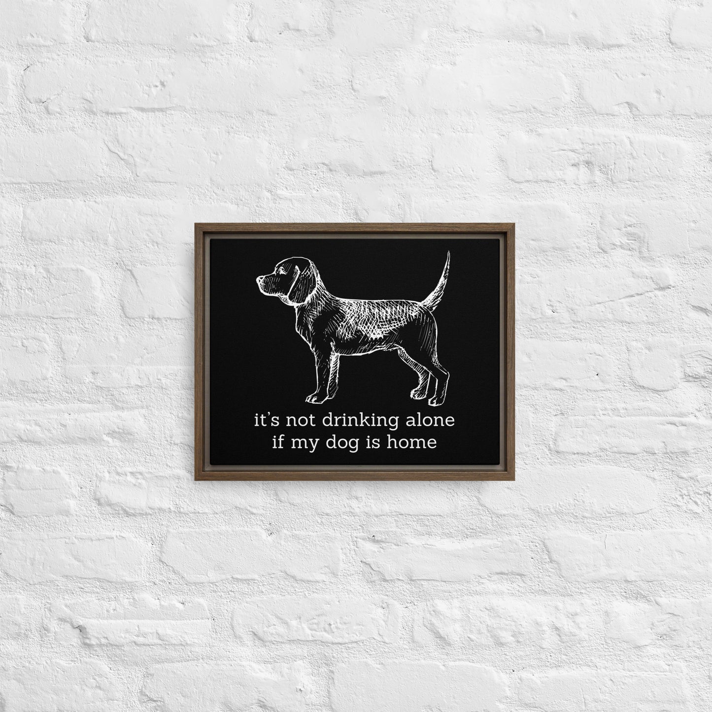 Not Drinking Alone – Dog Edition Matte Canvas