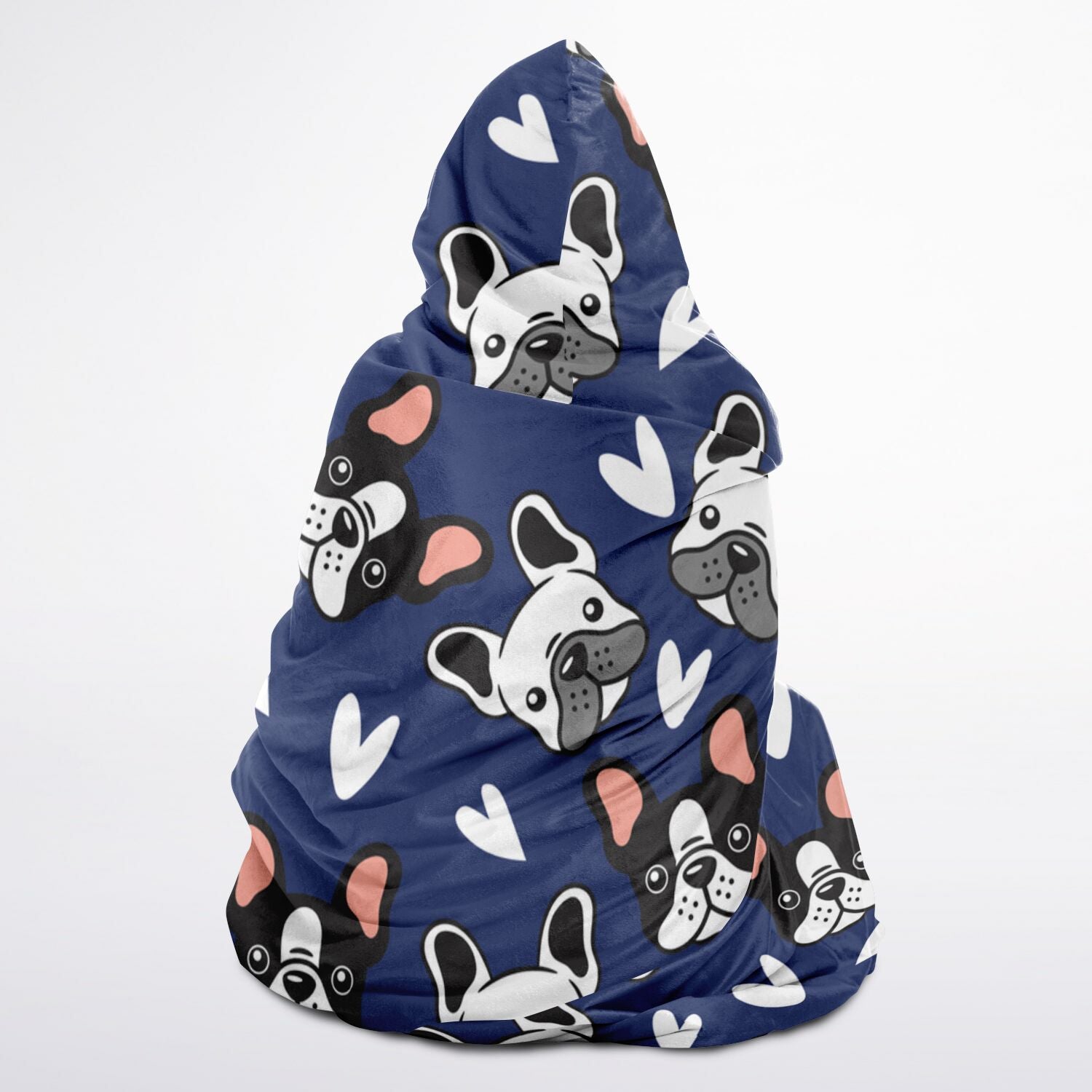 Frenchie Gets Cozy - Hooded Blanket Micro Fleece - Real Rad Boutique