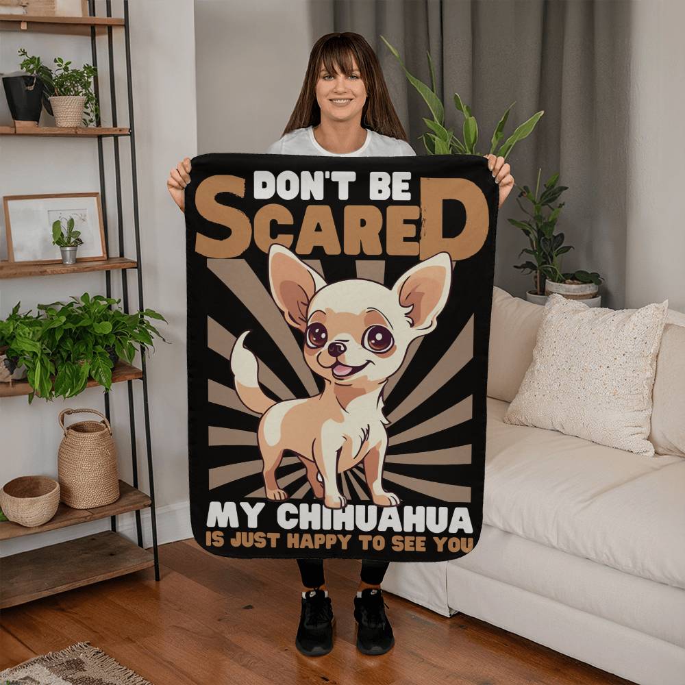 Happy Chihuahua Sherpa Fleece Blanket - Real Rad Boutique