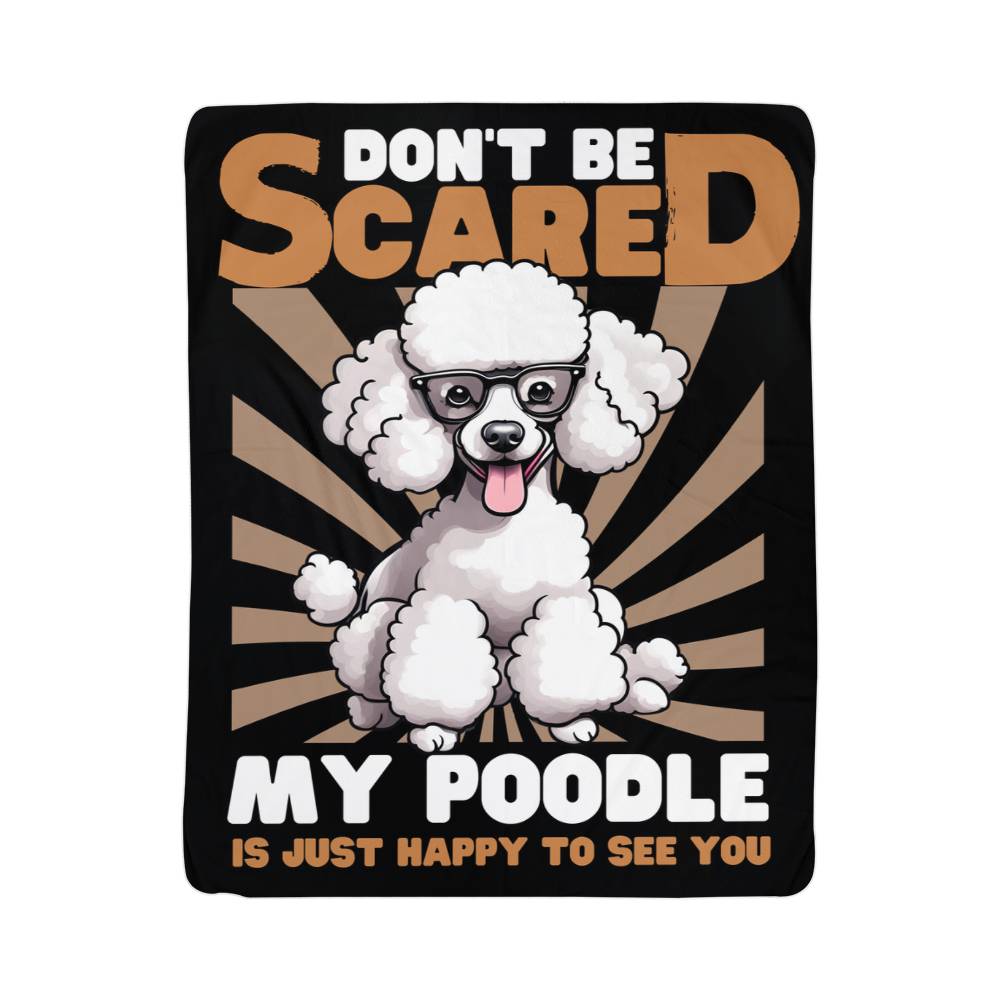 Happy Poodle Sherpa Fleece Blanket - Real Rad Boutique