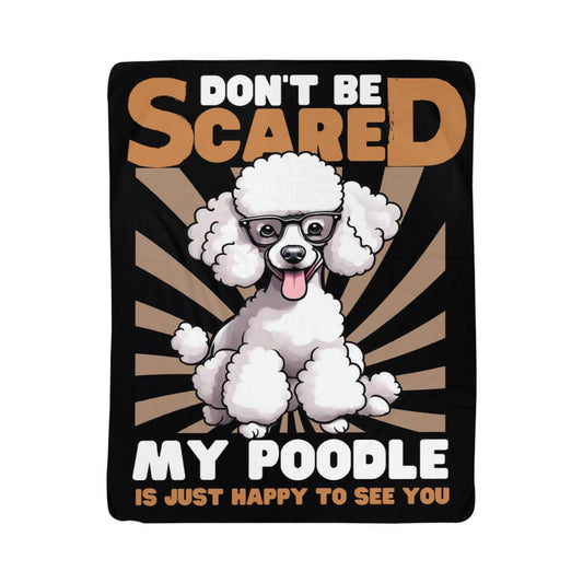 Happy Poodle Sherpa Fleece Blanket - Real Rad Boutique