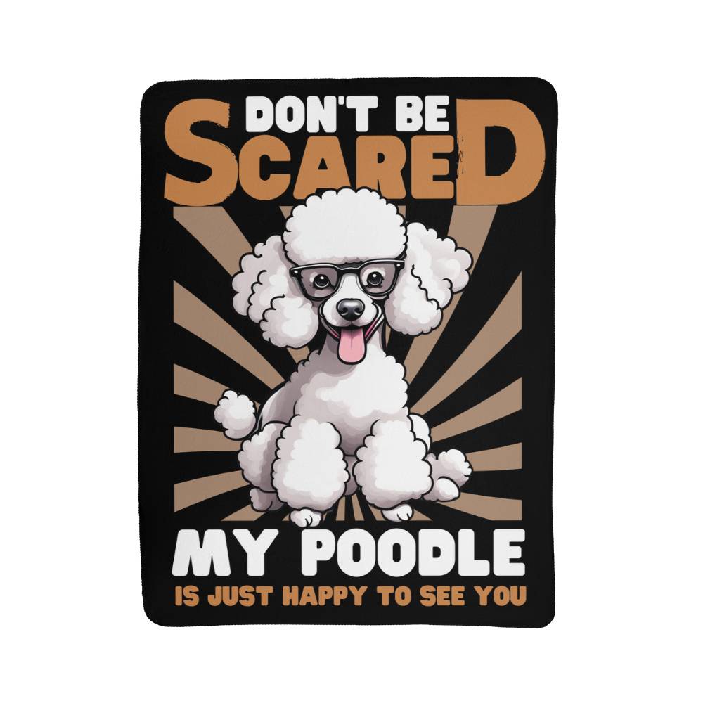 Happy Poodle Sherpa Fleece Blanket - Real Rad Boutique