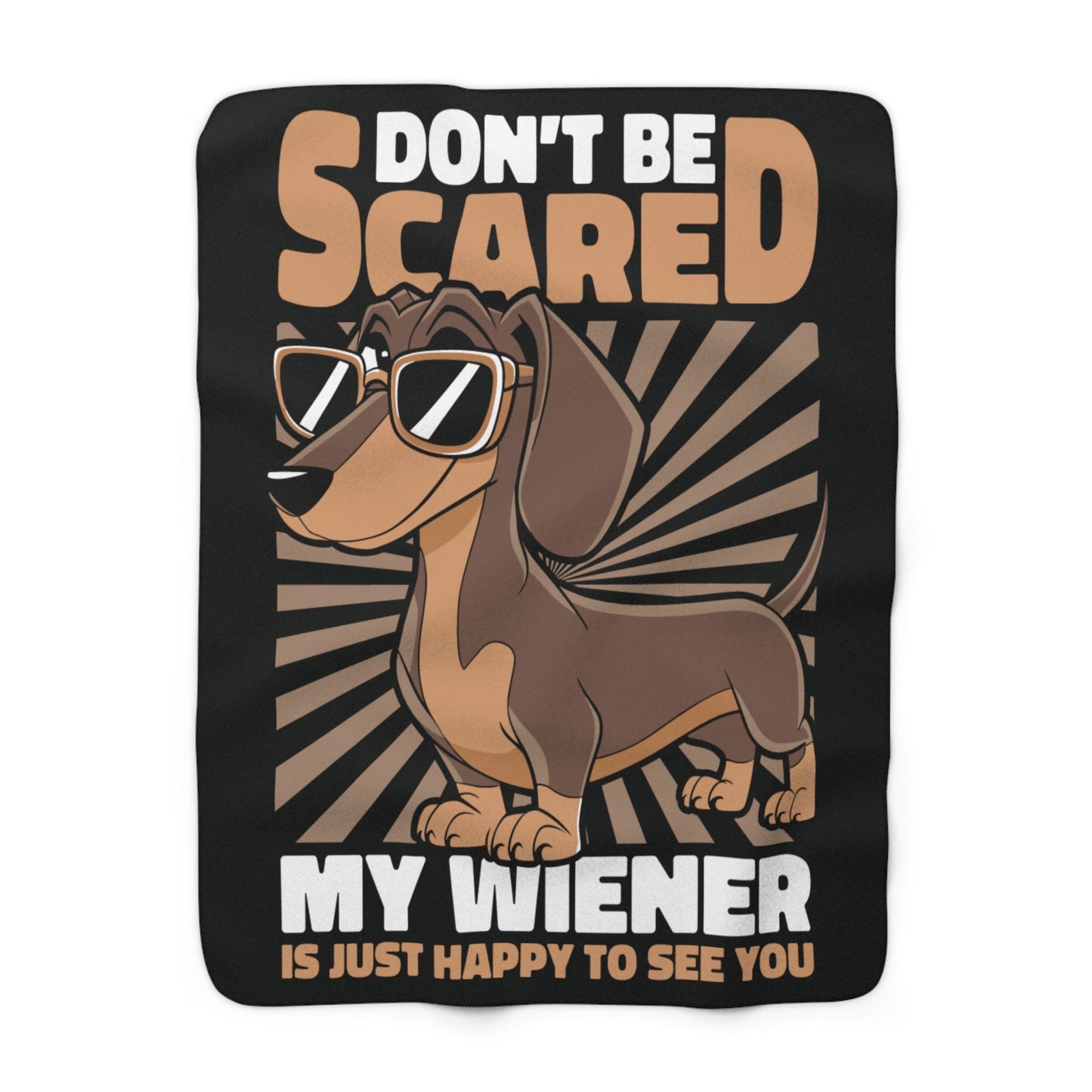 Happy Wiener - Sherpa Fleece Blanket - Real Rad Boutique