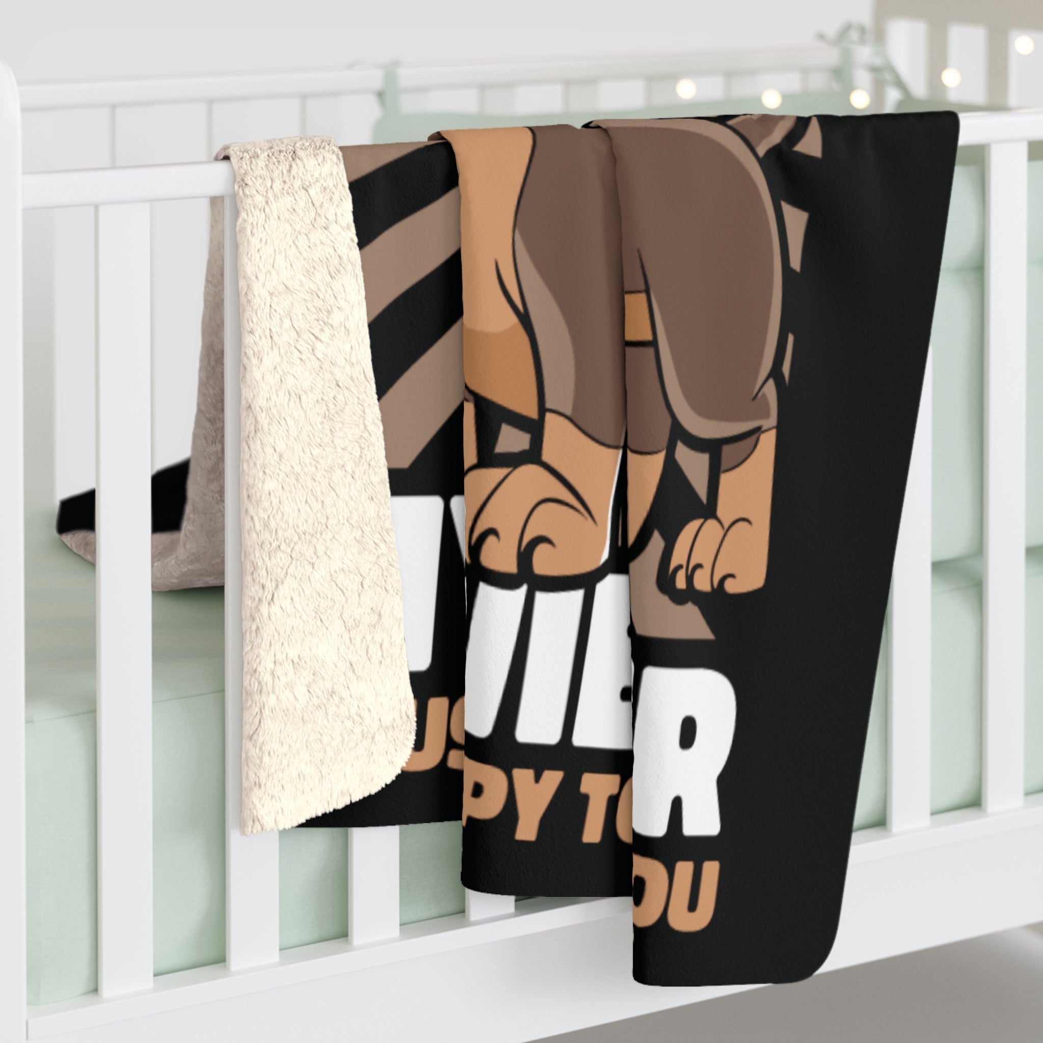 Happy Wiener - Sherpa Fleece Blanket - Real Rad Boutique