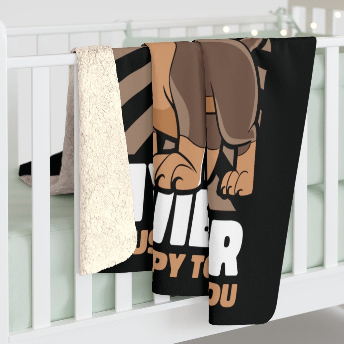 Happy Wiener - Sherpa Fleece Blanket - Real Rad Boutique