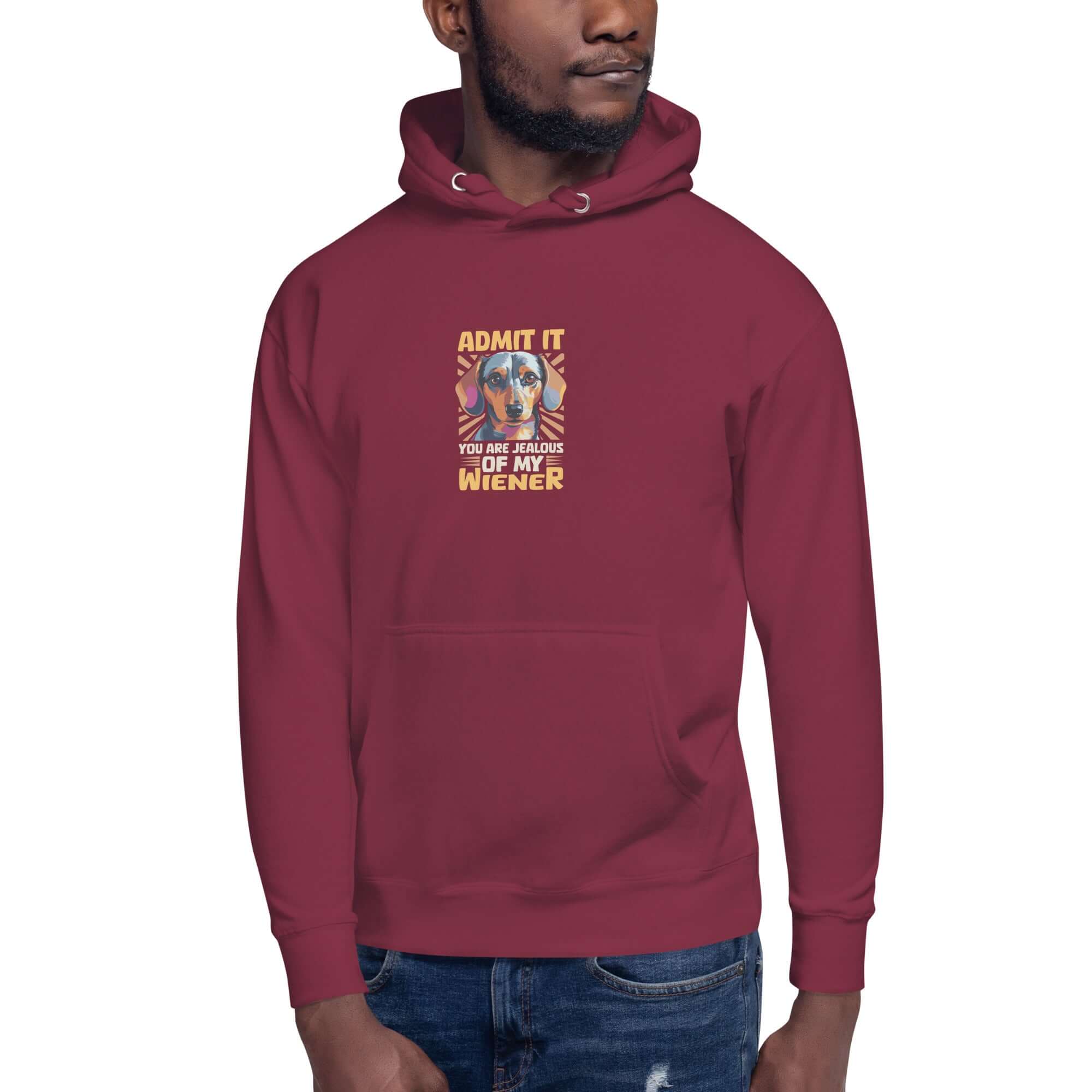 Jealous of My Wiener?” Dachshund Hoodie – Cozy, Cheeky, Fun - Real Rad Boutique