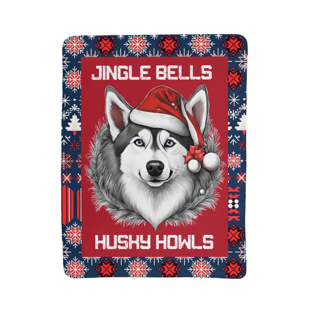 Jingle Bells & Husky Howls Sherpa Fleece Blanket - Real Rad Boutique