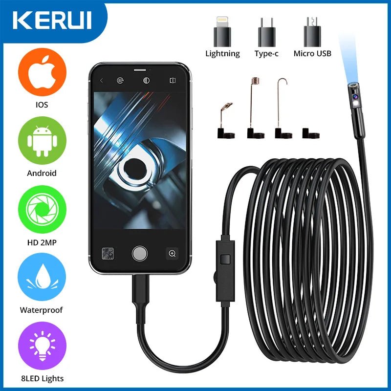 KERUI 8mm Dual/Single Lens Endoscope Camera for iPhone & Android - Real Rad Boutique