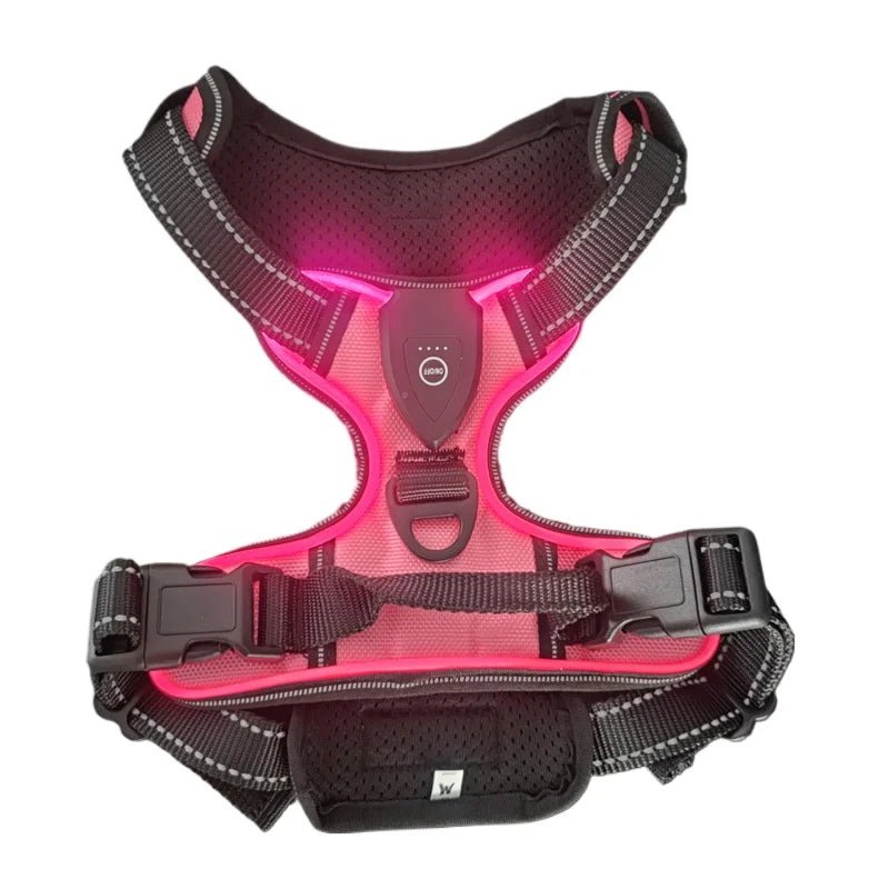 LED Glowing Dog Harness – Rechargeable Night Safety Vest with 3 Light Modes! - Real Rad Boutique