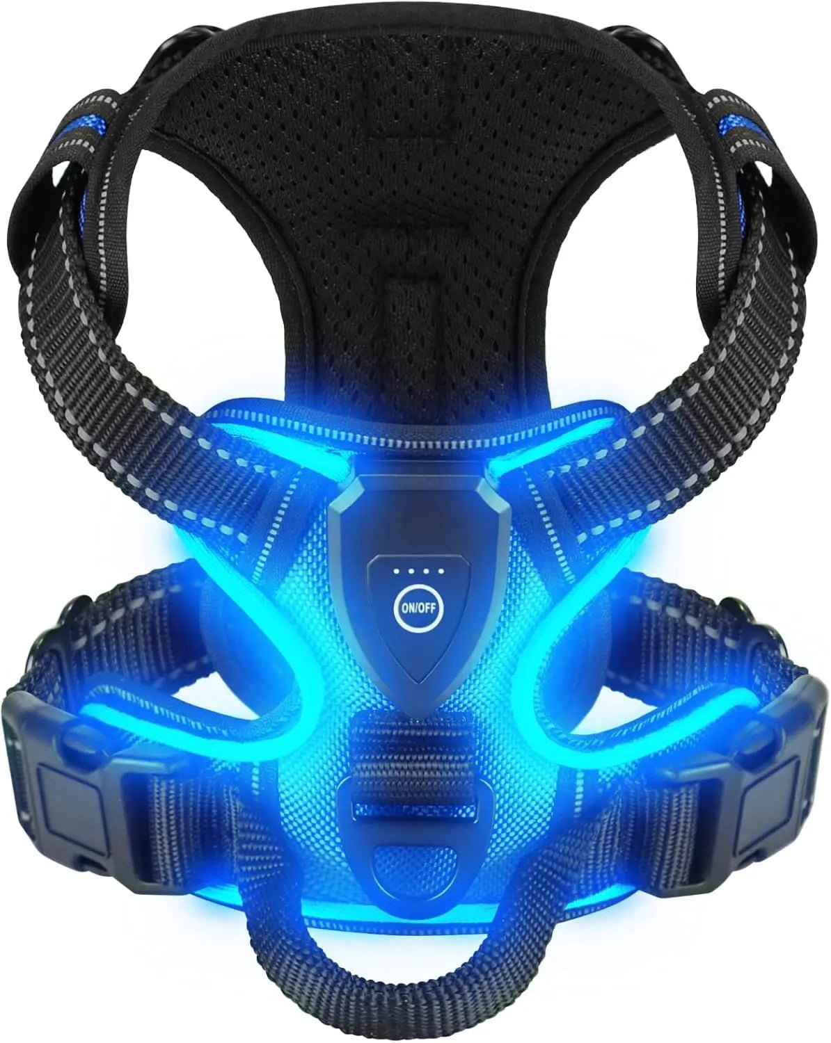LED Glowing Dog Harness – Rechargeable Night Safety Vest with 3 Light Modes! - Real Rad Boutique