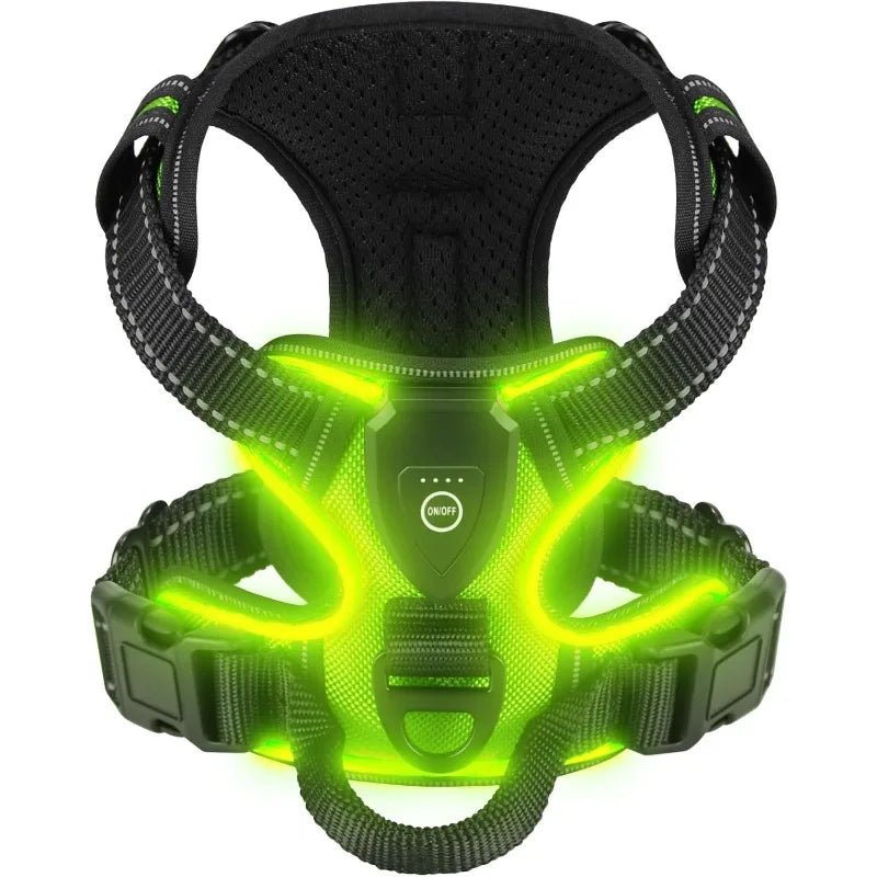 LED Glowing Dog Harness – Rechargeable Night Safety Vest with 3 Light Modes! - Real Rad Boutique