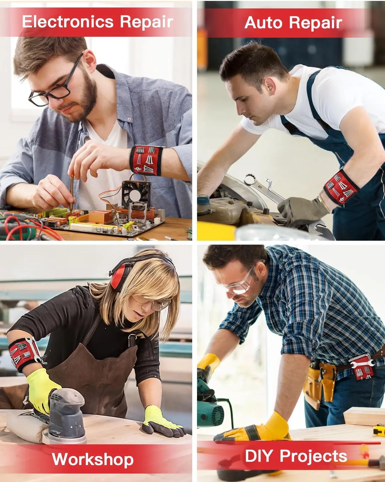 Magnetic Wristband – Hands - Free Tool Holder for Screws, Nails & Bits - Real Rad Boutique
