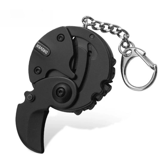 Mini Folding Knife & Screwdriver Keychain – Coin - Sized Stainless Steel Outdoor Tool - Real Rad Boutique