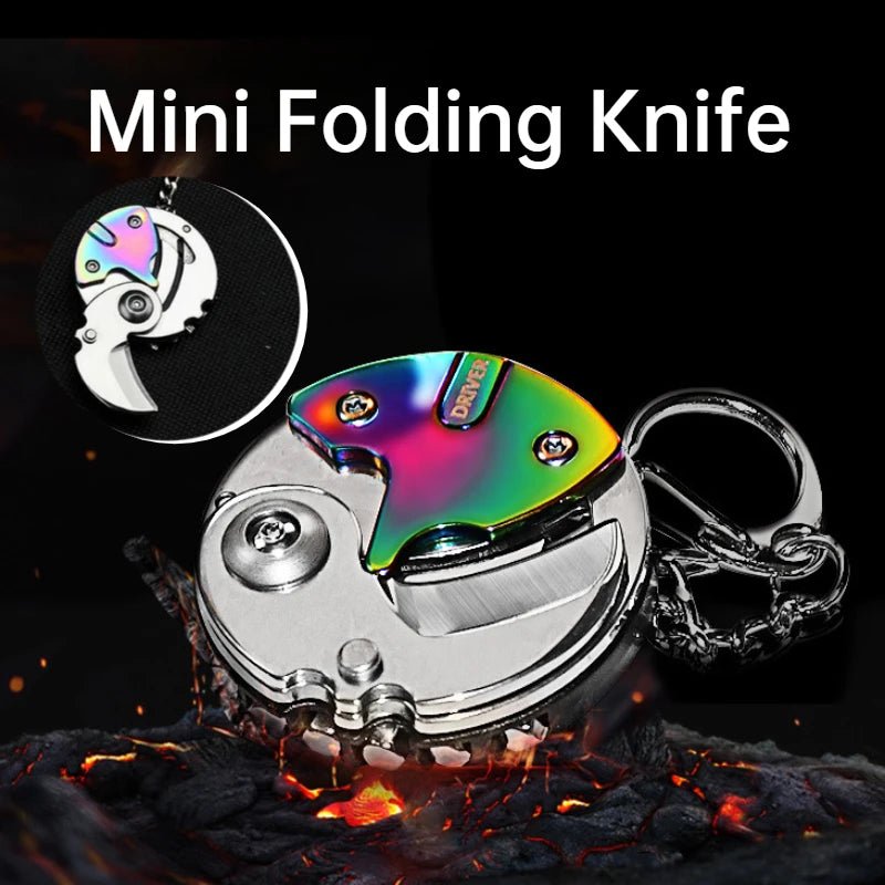 Mini Folding Knife & Screwdriver Keychain – Coin - Sized Stainless Steel Outdoor Tool - Real Rad Boutique