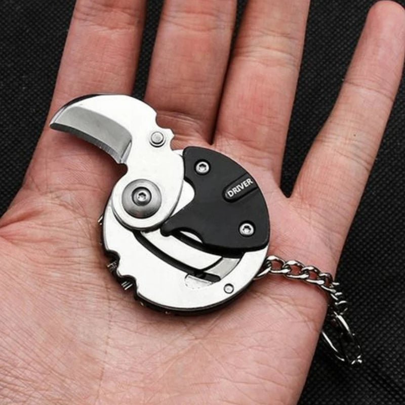 Mini Folding Knife & Screwdriver Keychain – Coin - Sized Stainless Steel Outdoor Tool - Real Rad Boutique