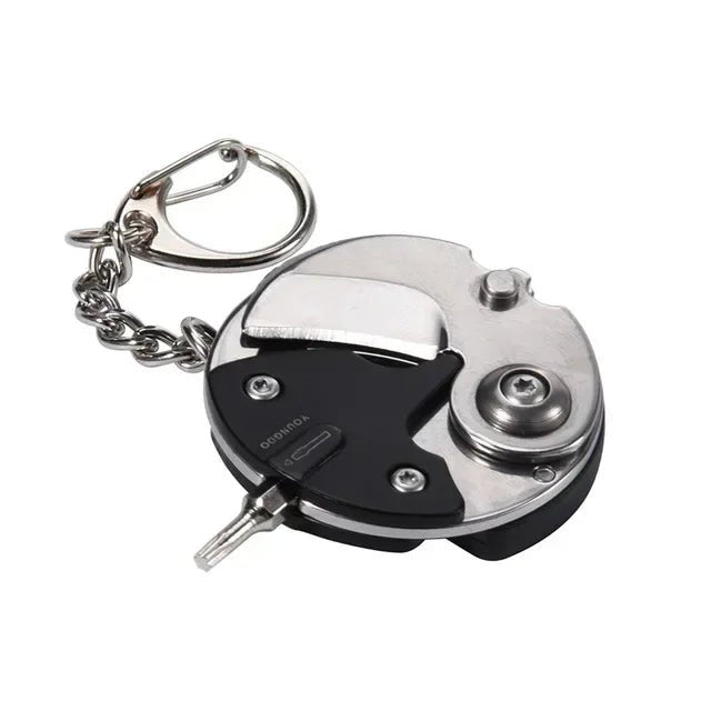 Mini Folding Knife & Screwdriver Keychain – Coin - Sized Stainless Steel Outdoor Tool - Real Rad Boutique