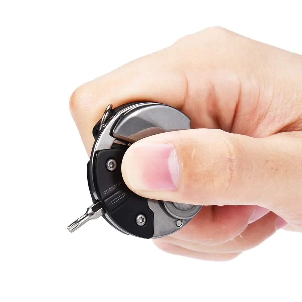 Mini Folding Knife & Screwdriver Keychain – Coin - Sized Stainless Steel Outdoor Tool - Real Rad Boutique