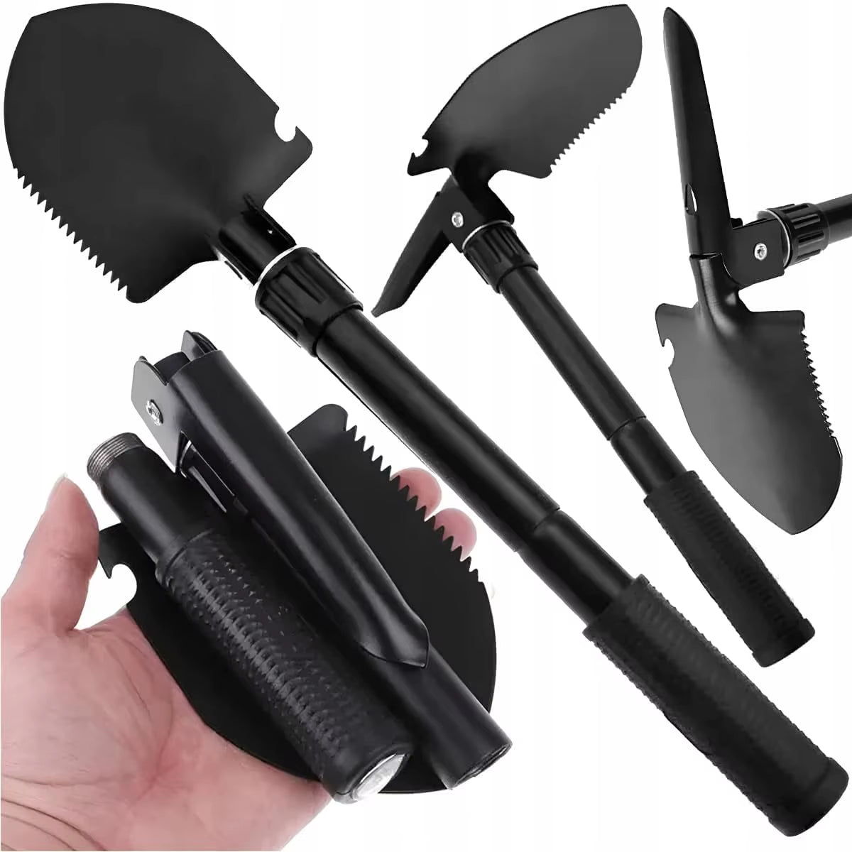 Multifunctional Military Folding Shovel – Outdoor Survival Tool with Pick, Hoe & Carry Bag - Real Rad Boutique