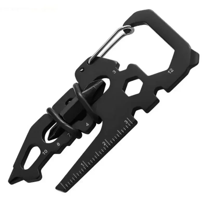 Multifunctional Stainless Steel Carabiner Tool – Keychain Clip, Bottle Opener & Outdoor Survival Accessory - Real Rad Boutique