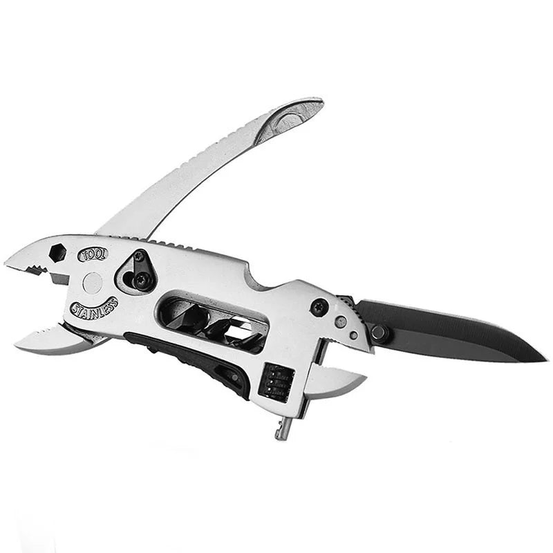 Multitool Pliers with Pocket Knife, Screwdriver & Adjustable Wrench – All - in - One Outdoor Survival & Repair Tool Kit - Real Rad Boutique