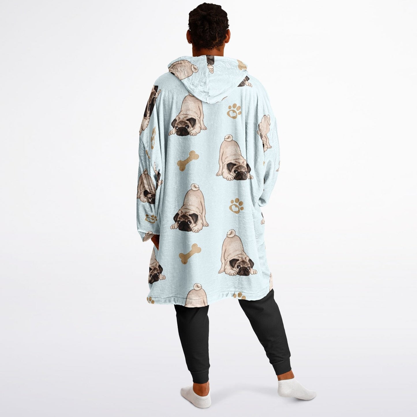 Pug Life Hooded Blanket – Snuggle Up in Pug - Tastic Comfort! 🐾 - Real Rad Boutique