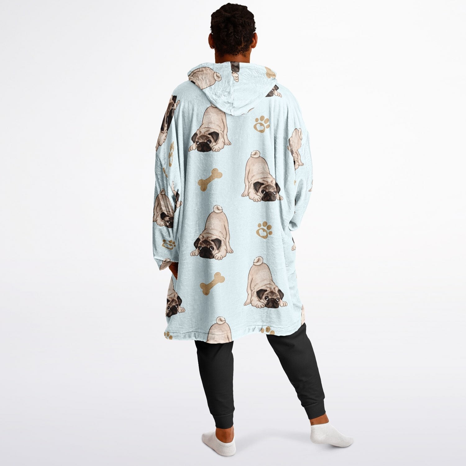 Pug Life Hooded Blanket – Snuggle Up in Pug - Tastic Comfort! 🐾 - Real Rad Boutique