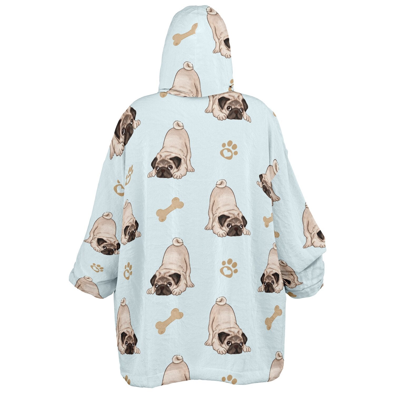 Pug Life Hooded Blanket – Snuggle Up in Pug - Tastic Comfort! 🐾 - Real Rad Boutique