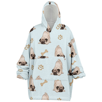 Pug Life Hooded Blanket – Snuggle Up in Pug - Tastic Comfort! 🐾 - Real Rad Boutique