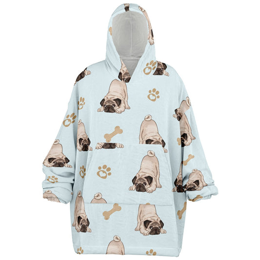 Pug Life Hooded Blanket – Snuggle Up in Pug - Tastic Comfort! 🐾 - Real Rad Boutique