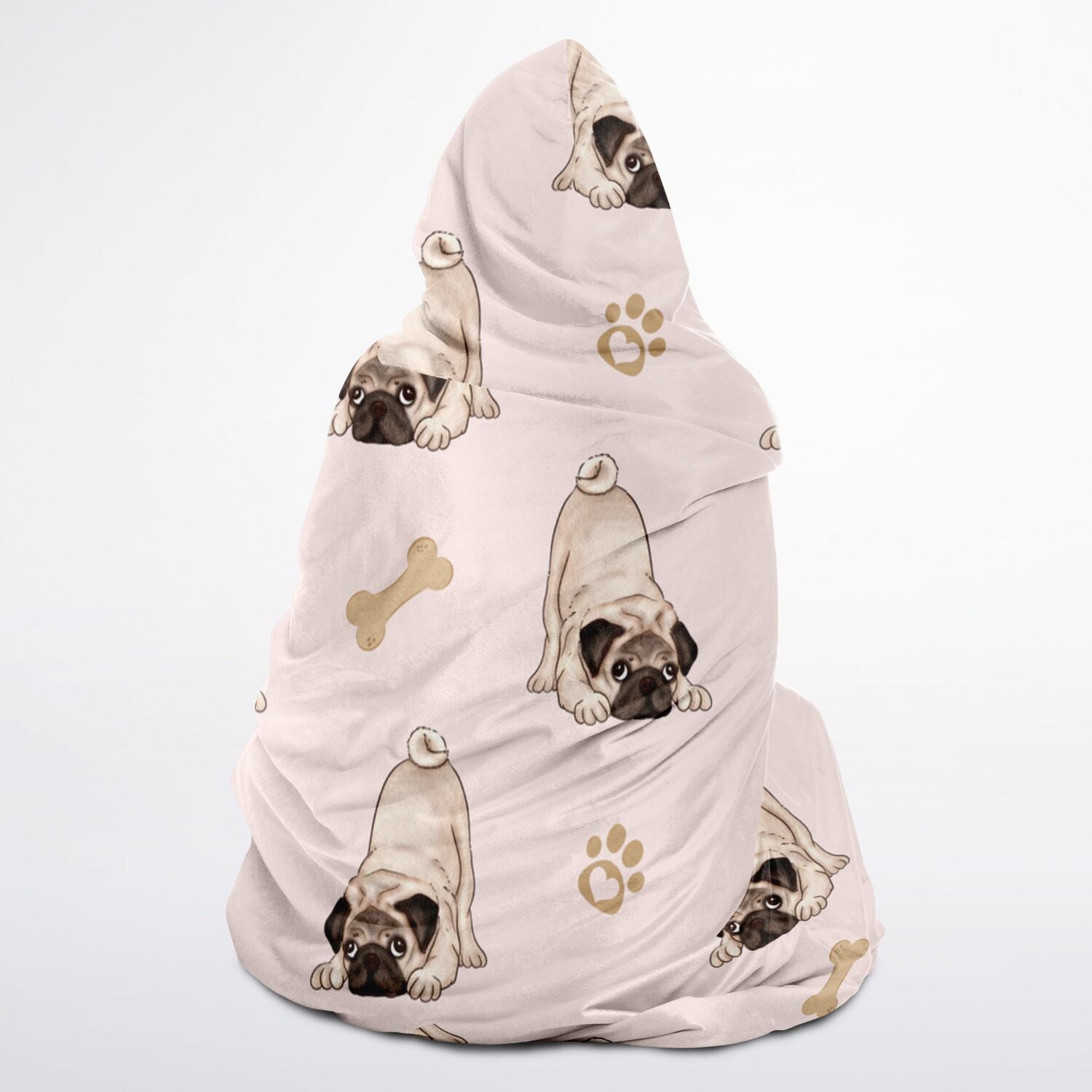 Pug & Snug – The Coziest Hooded Blanket for Pug Lovers! - Real Rad Boutique