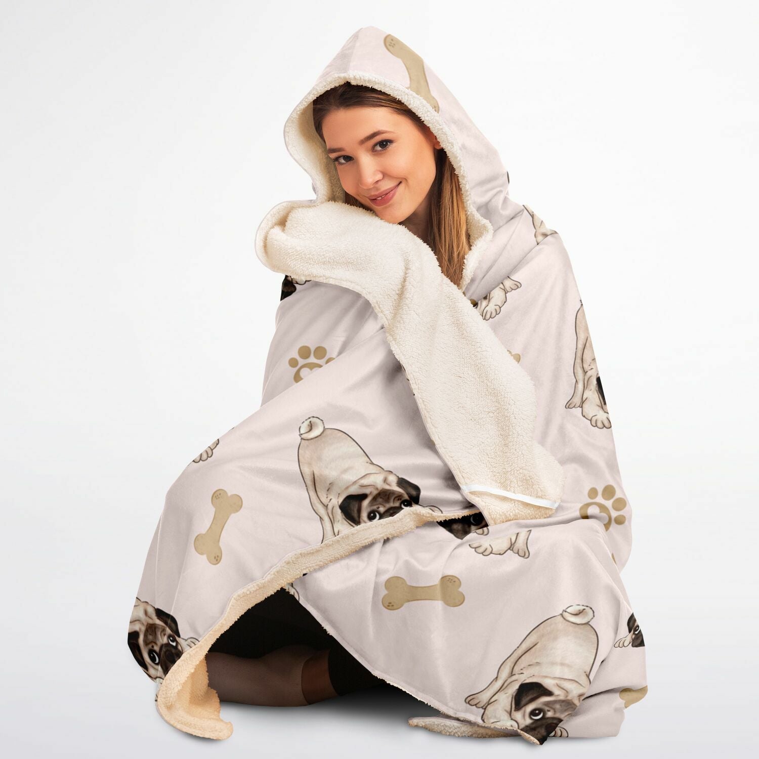 Pug & Snug – The Coziest Hooded Blanket for Pug Lovers! - Real Rad Boutique