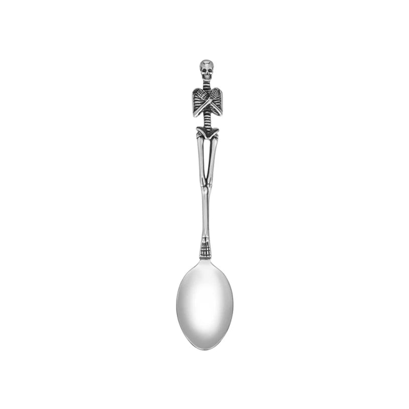 Skeleton Skull Spoon & Fork Set – Stainless Steel Angel/Mermaid Design Flatware - Real Rad Boutique