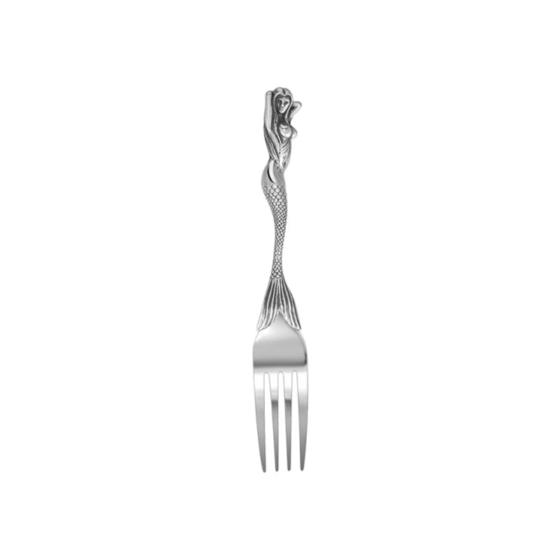 Skeleton Skull Spoon & Fork Set – Stainless Steel Angel/Mermaid Design Flatware - Real Rad Boutique