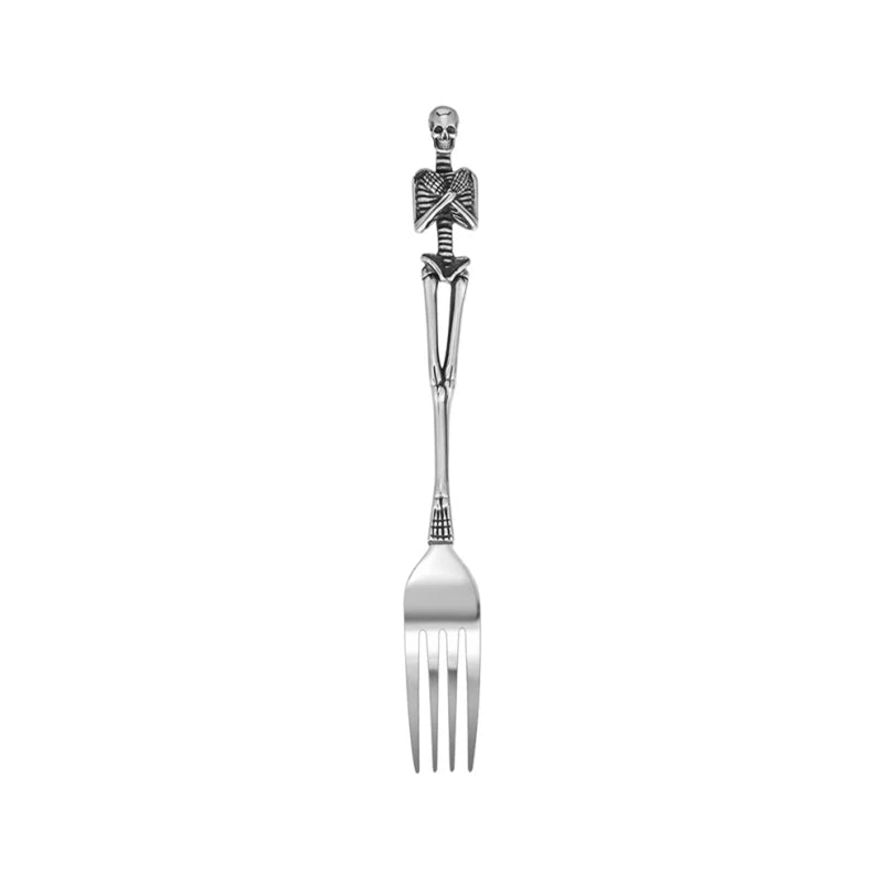 Skeleton Skull Spoon & Fork Set – Stainless Steel Angel/Mermaid Design Flatware - Real Rad Boutique