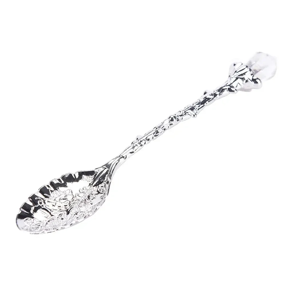 Vintage Crystal Head Spoon – Royal - Inspired Carved Metal for Coffee, Tea & Dessert - Real Rad Boutique